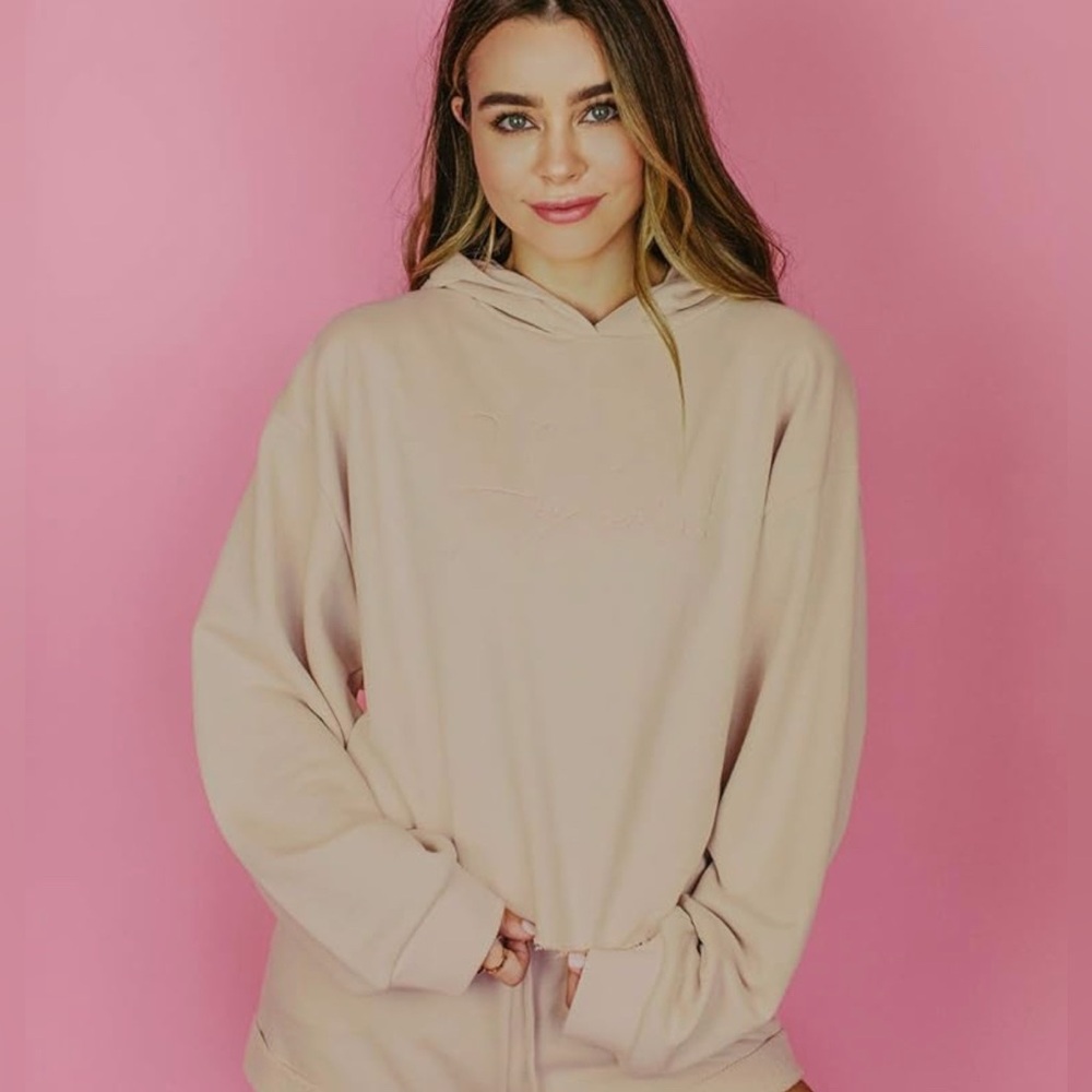 Sierra Furtado The Drop Hey Babe Blush Oversized Hoodie Sz XS